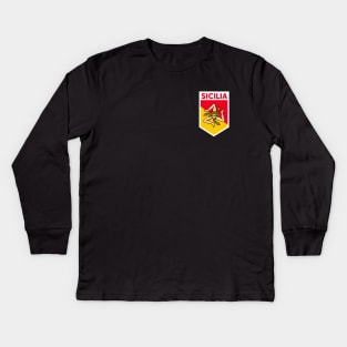 Sicily Flag Emblem Kids Long Sleeve T-Shirt